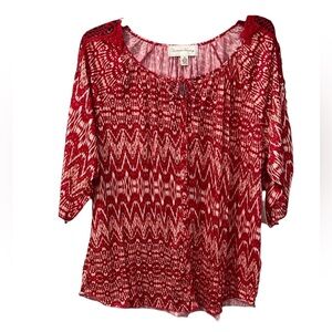 French Laundry Red Patterned Women's Top